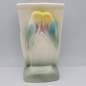 Robinson Ransbottom PARAKEET LOVEBIRD VASE Roseville Ohio Pottery